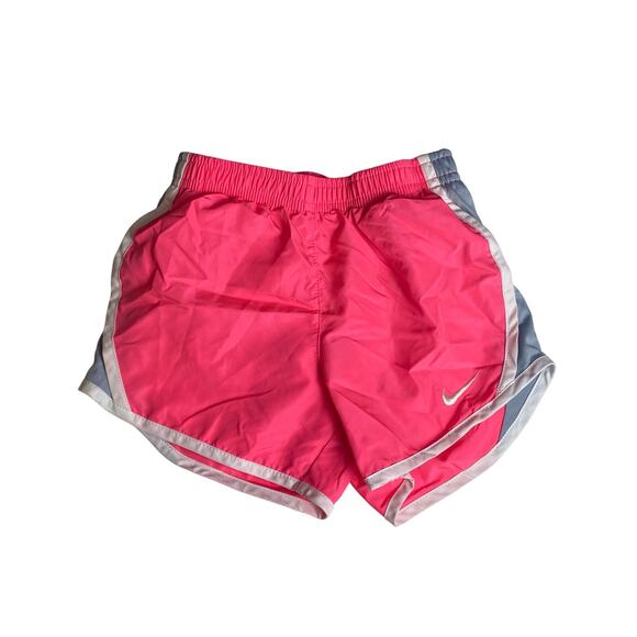 Nike Girls Dri Fit Running Shorts Pink with Gray and White Trim Size Small (4-5) - Picture 1 of 6